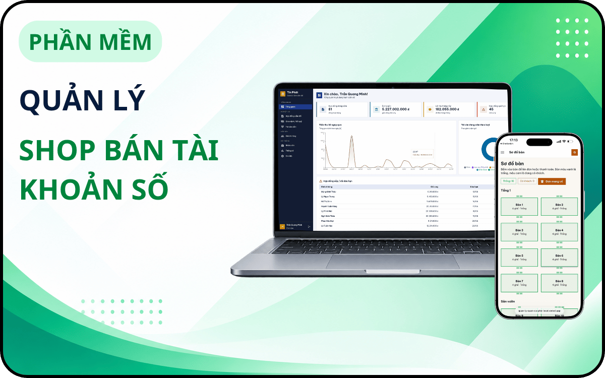Quản Lý Shop Tài khoản Số